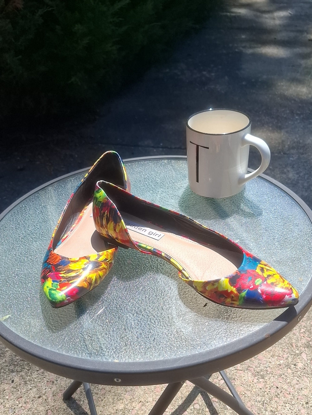 Madden Girl Multicolor Floral Pointed-Toe Flats Sz 9